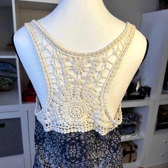Rue21 Womens Paisley Print Tank Top With Crochet Racerback Lace Detail - Size M - Picture 5 of 10